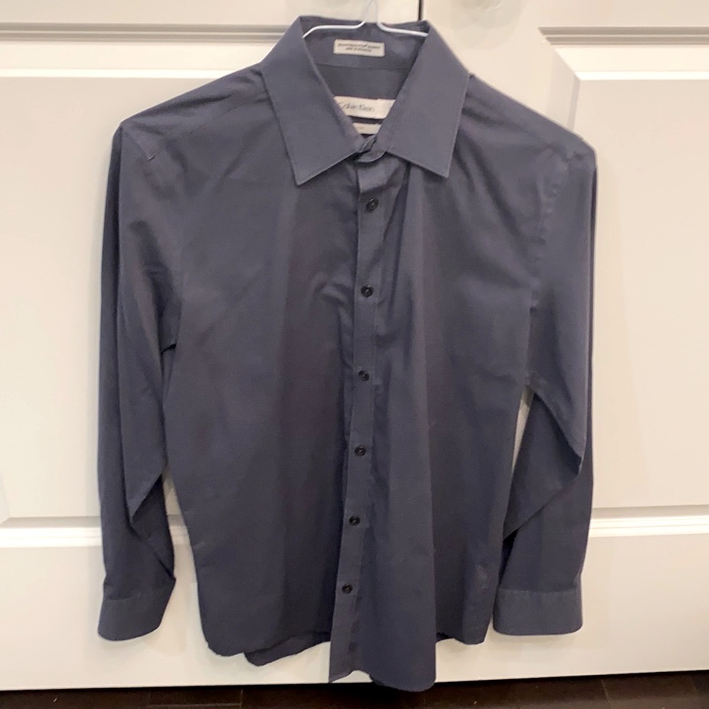 Calvin Klein Blue Striped Button-down Size Small